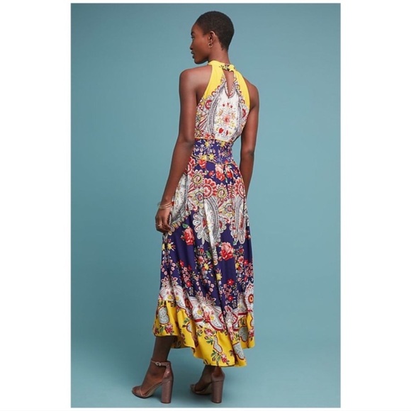 Anthropologie Maeve Myriam halter floral maxi dress size 4 - Picture 9 of 10